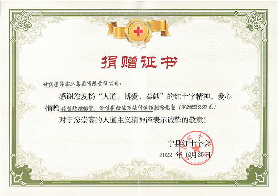 向宁县红十字会捐赠物资